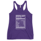 Dancehall Music Nutrition Facts Women's Racerback Tank