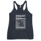 Dancehall Music Nutrition Facts Women's Racerback Tank