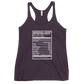 Dancehall Music Nutrition Facts Women's Racerback Tank