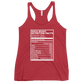 Soca Music Nutrition Facts Women's Racerback Tank