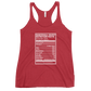 Dancehall Music Nutrition Facts Women's Racerback Tank