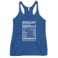 Dancehall Music Nutrition Facts Women's Racerback Tank