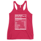 Soca Music Nutrition Facts Women's Racerback Tank