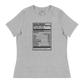 Soca Music Nutrition Facts Women's Relaxed T-Shirt