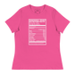 Dancehall Music Nutrition Facts Women's Relaxed T-Shirt