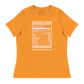 Dancehall Music Nutrition Facts Women's Relaxed T-Shirt