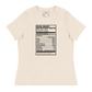 Soca Music Nutrition Facts Women's Relaxed T-Shirt
