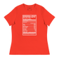 Dancehall Music Nutrition Facts Women's Relaxed T-Shirt