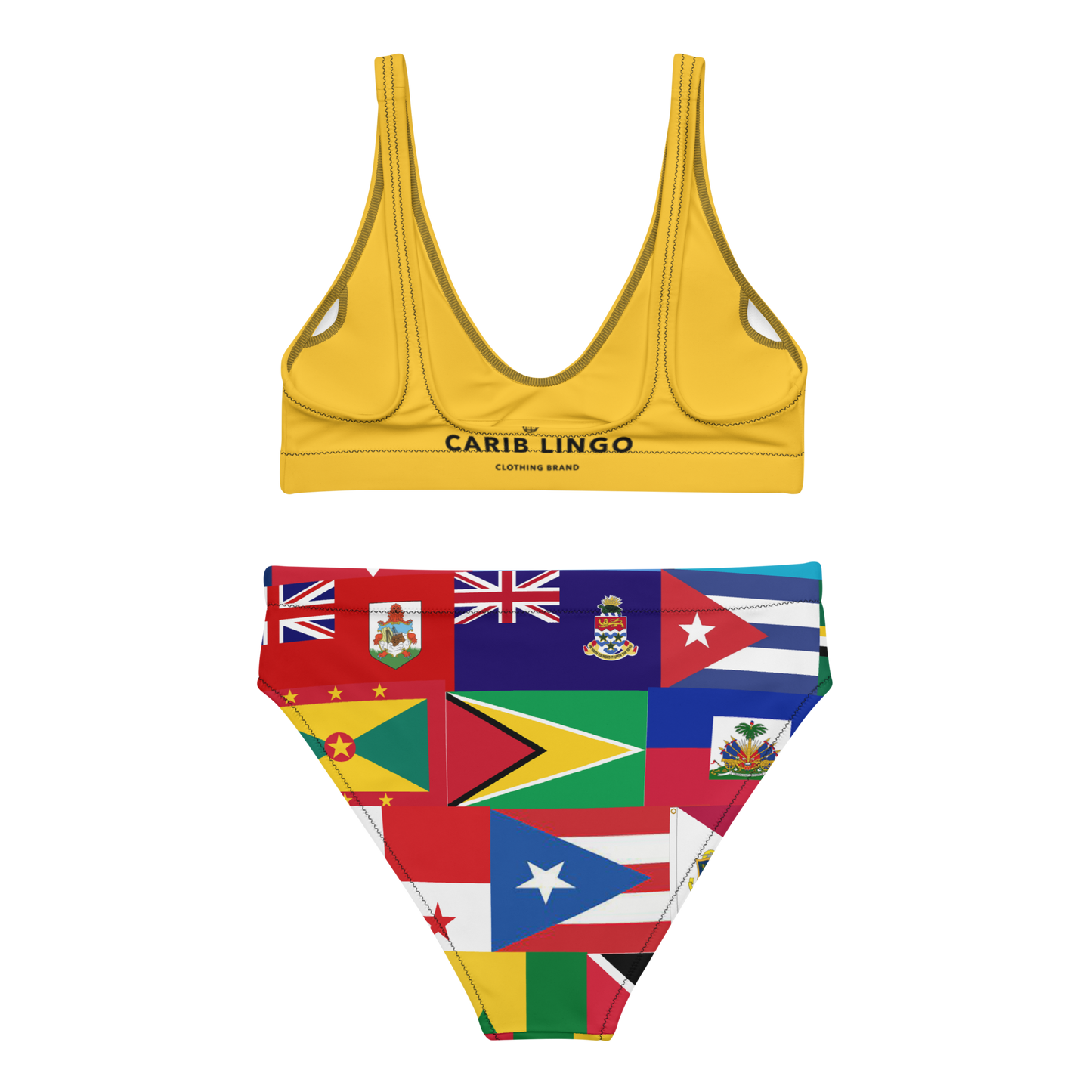 I Am Rooting : West Indian Recycled high-waisted bikini