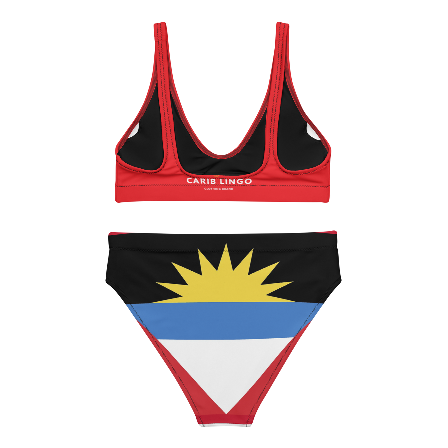 I Am Rooting: Antigua & Barbuda Recycled high-waisted bikini