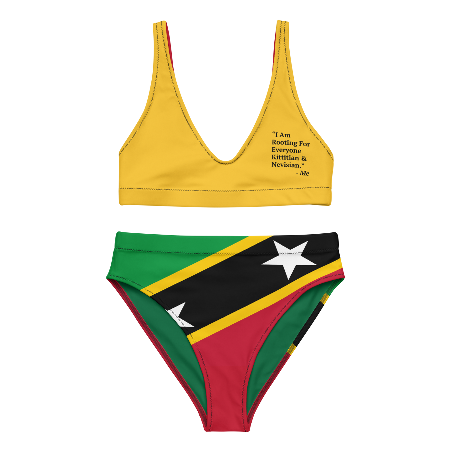 I Am Rooting: St. Kitts & Nevis Recycled high-waisted bikini