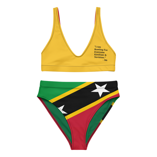 I Am Rooting: St. Kitts & Nevis Recycled high-waisted bikini