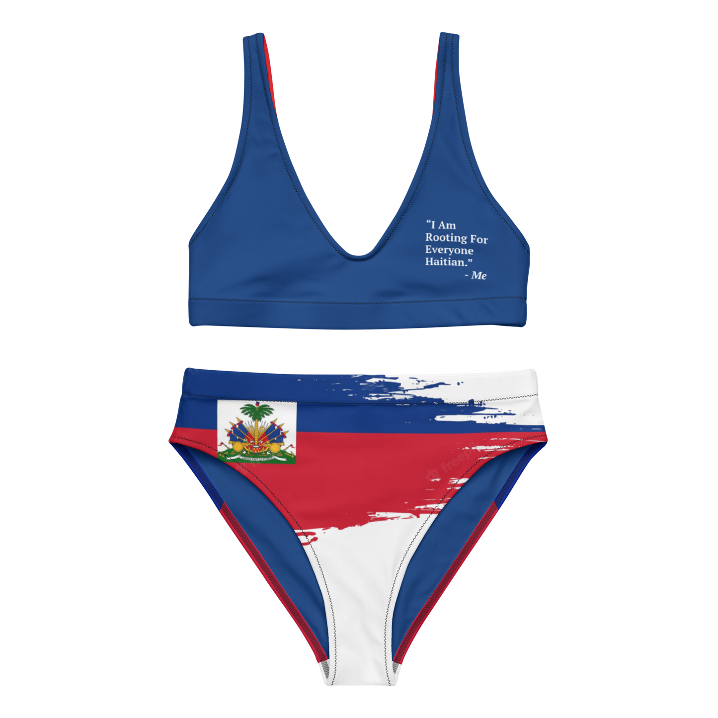 I Am Rooting: Haiti Recycled high-waisted bikini