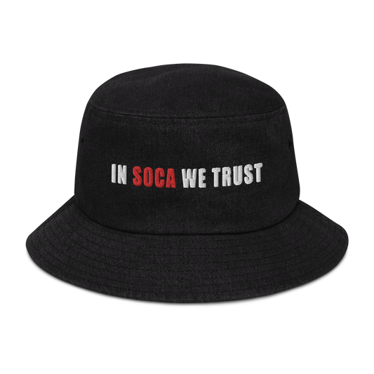 In Soca We Trust Denim bucket hat