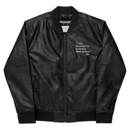 I Am Rooting: West Indian Leather Bomber Jacket