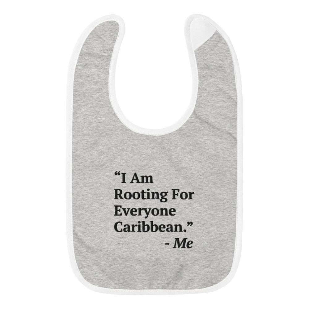 I Am Rooting: Caribbean Embroidered Baby Bib