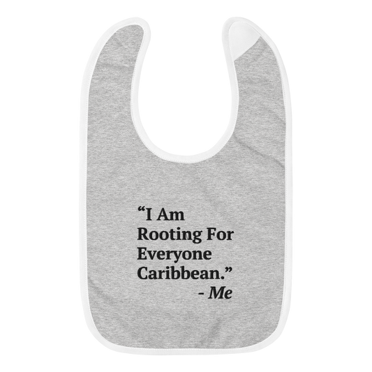 I Am Rooting: Caribbean Embroidered Baby Bib