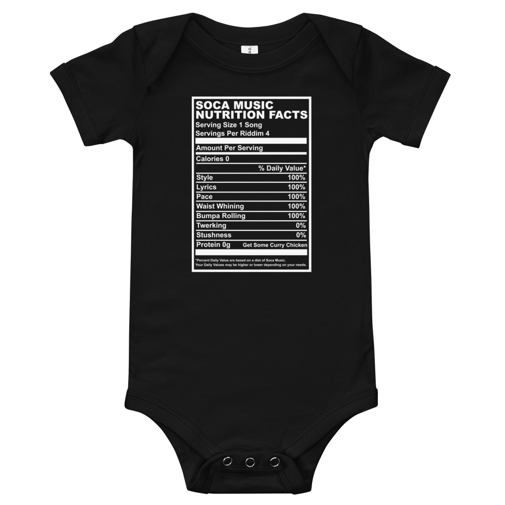 Soca Music Nutrition Facts Baby One Piece