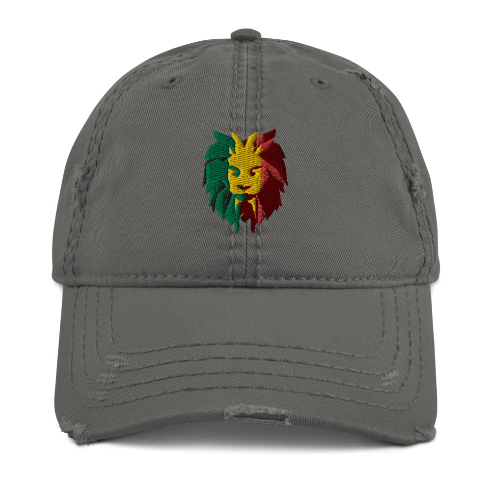 Lion Head Distressed Dad Hat