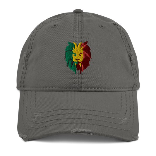 Lion Head Distressed Dad Hat