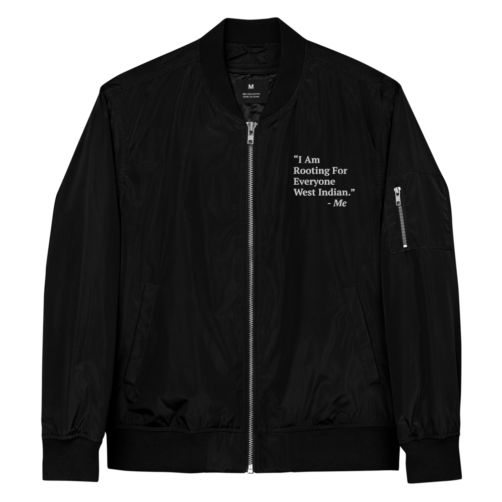 I Am Rooting: West Indian Premium recycled bomber jacket