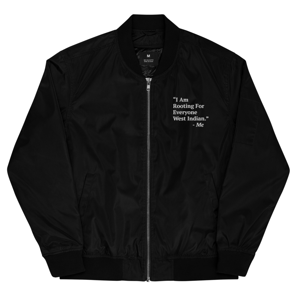 I Am Rooting: West Indian Premium recycled bomber jacket
