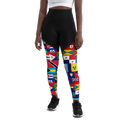 West Indian Flags Sports Leggings