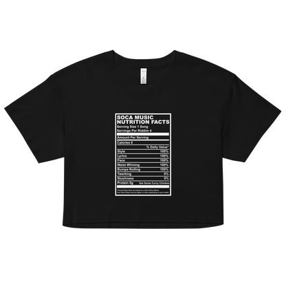 Soca Music Nutrition Facts Women’s crop top